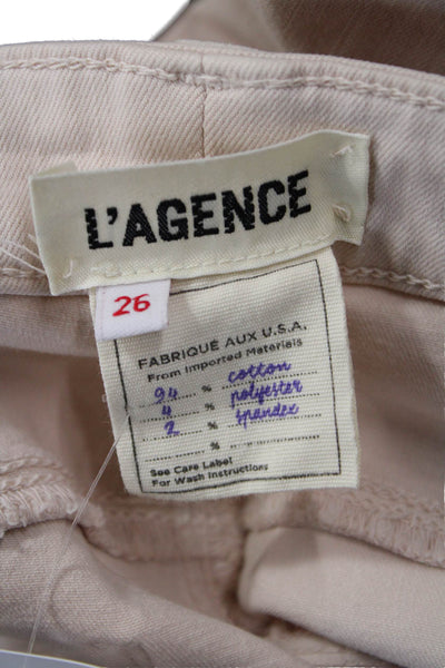 L Agence Womens Ankle Jegging High Rise Beige Size 26