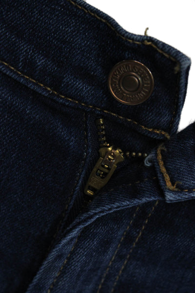7 For All Mankind Womens Skinny Ankle Jeans Dark Blue Button Mid Rise Size 27
