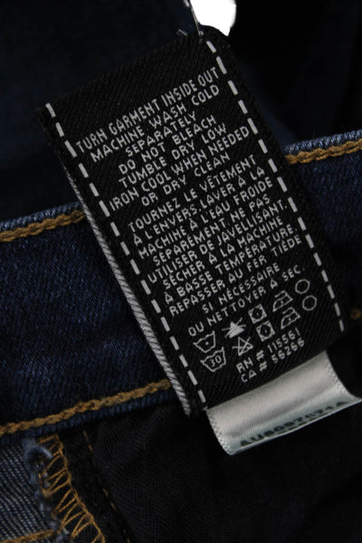 7 For All Mankind Womens Skinny Ankle Jeans Dark Blue Button Mid Rise Size 27