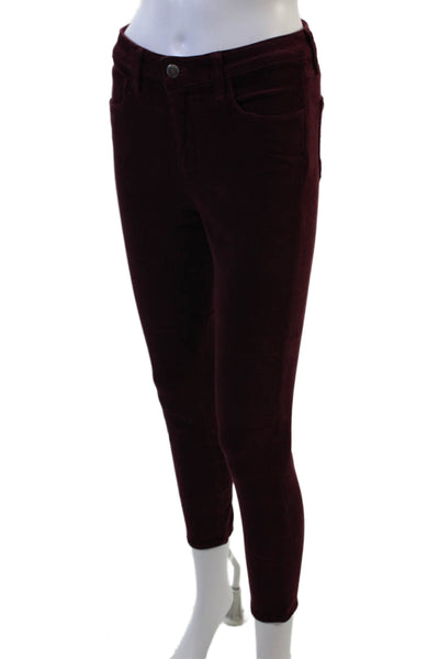 L Agence Women High Rise Cropped Ankle Jeggings Purple Size 26