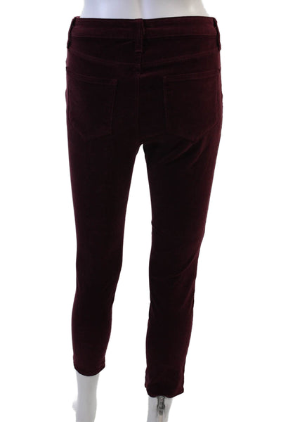 L Agence Women High Rise Cropped Ankle Jeggings Purple Size 26