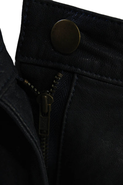 Thakoon Addition Unisex Biker Lambskin Shorts Black Size 6