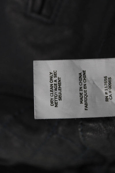 Thakoon Addition Unisex Biker Lambskin Shorts Black Size 6