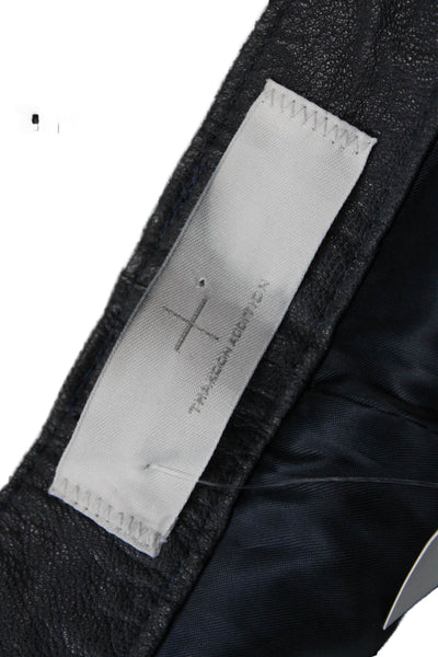 Thakoon Addition Unisex Biker Lambskin Shorts Black Size 6