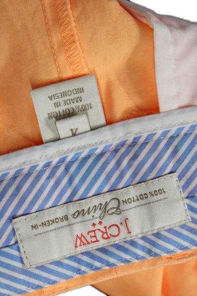 J Crew Unisex Chino Shorts Orange 100% Cotton Size 4