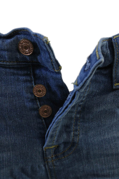7 For All Mankind Womens Ankle Cropped Blue Mid Rise Jeans Size 26