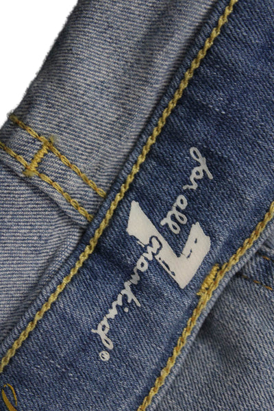 7 For All Mankind Womens Ankle Cropped Blue Mid Rise Jeans Size 26