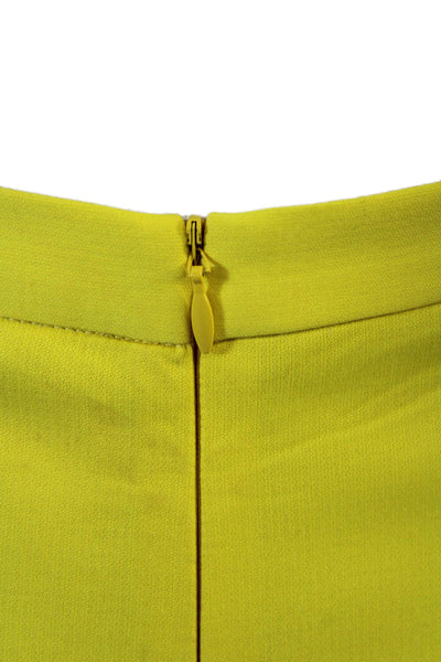 Tamara Mellon Womens Yellow Straight Pencil Skirt Knee Length Polyester Size 4