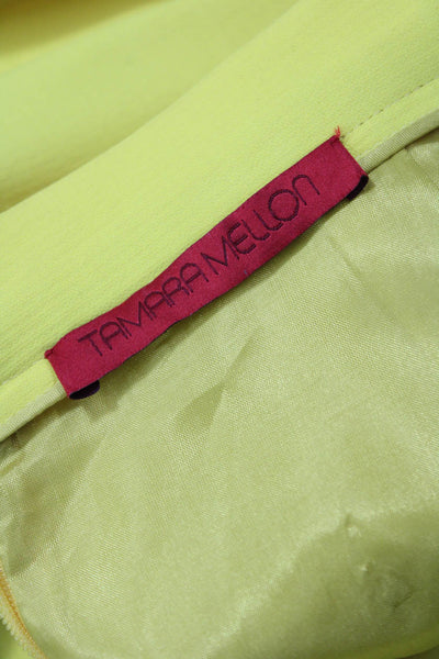 Tamara Mellon Womens Yellow Straight Pencil Skirt Knee Length Polyester Size 4