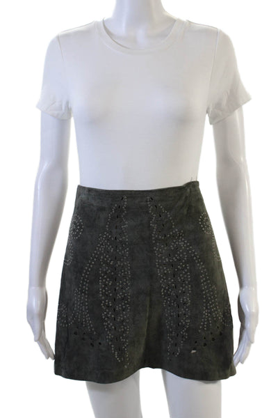 Zara Womens A-Line Mini Skirt Dark Gray Size M