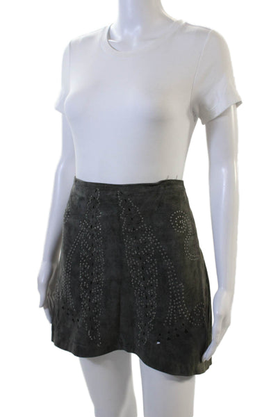 Zara Womens A-Line Mini Skirt Dark Gray Size M