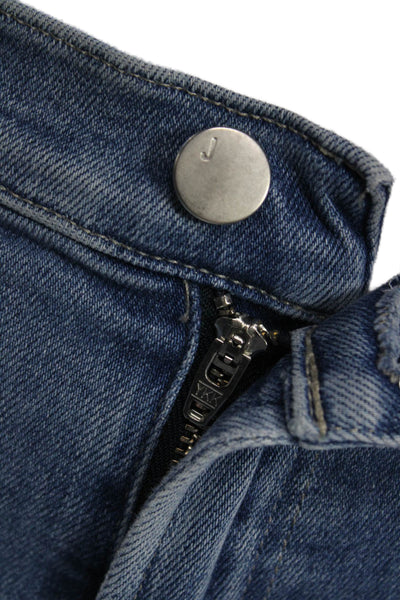J Brand Women Ankle Cropped Skinny Jeans Blue Mid Rise Button Size 27