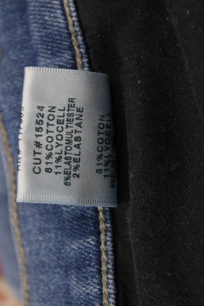 J Brand Women Ankle Cropped Skinny Jeans Blue Mid Rise Button Size 27