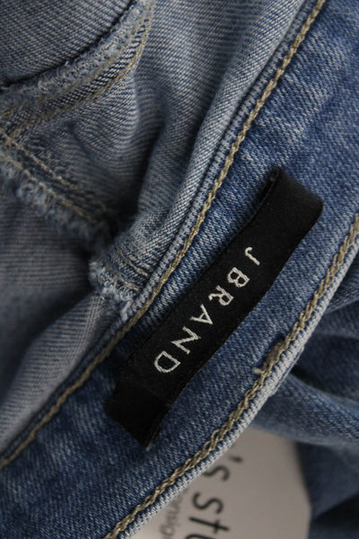 J Brand Women Ankle Cropped Skinny Jeans Blue Mid Rise Button Size 27