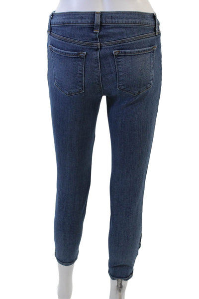 J Brand Womens Ankle Cropped Skinny Jeans Blue Mid Rise Button Size 26