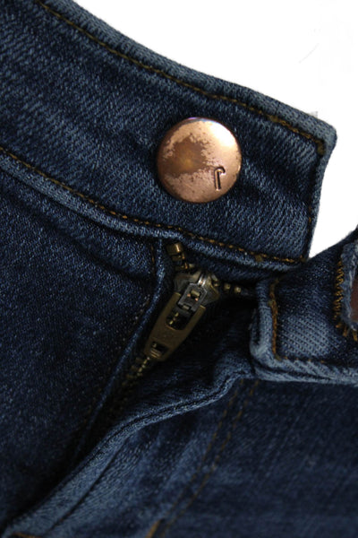 J Brand Womens Ankle Cropped Skinny Jeans Blue Mid Rise Button Size 26