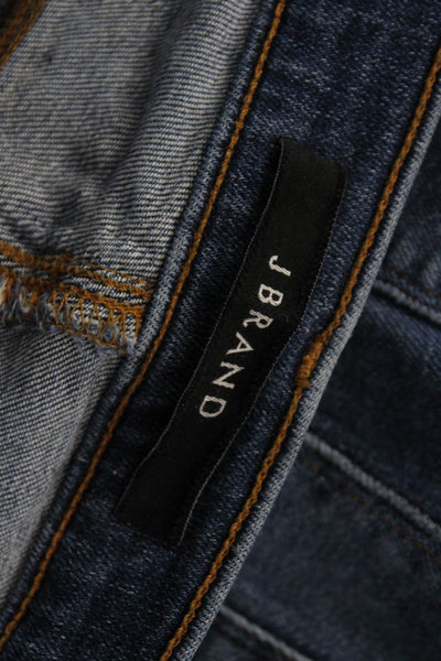 J Brand Womens Ankle Cropped Skinny Jeans Blue Mid Rise Button Size 26