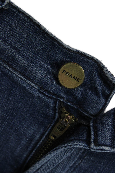 Frame Denim Womens Ankle Skinny Jeans Blue Mid Rise Button Size 27