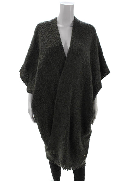 Free People Unisex Bohemian Dark Gray Wool Acrylic Sweaters Size One Size