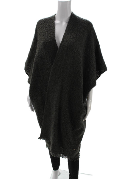 Free People Unisex Bohemian Dark Gray Wool Acrylic Sweaters Size One Size