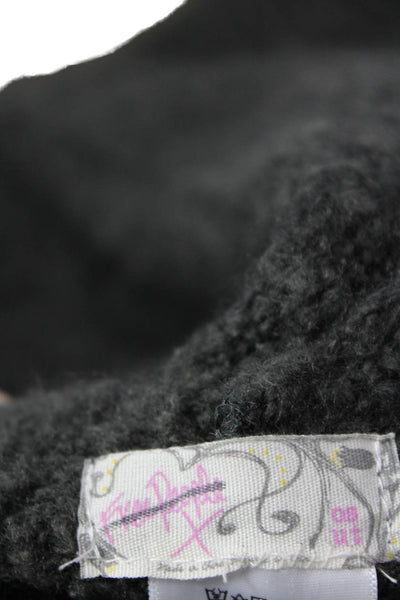 Free People Unisex Bohemian Dark Gray Wool Acrylic Sweaters Size One Size
