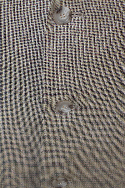 Hart Schaffner Marx Mens Classic Beige Check Suit Jacket Button Size 46