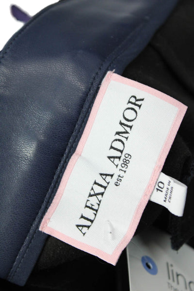 Alexia Admor Womens Cropped Dress Pants Dark Blue 100% Polyurethane Size 10