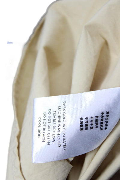 Gentle Herd Women Shirt Dress Beige Cotton Long Sleeve Collared Size S