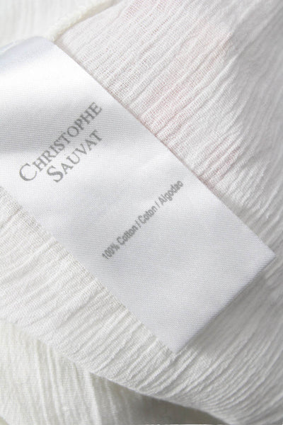 Christophe Sauvat Womens White Cotton V-Neck Long Sleeve Kaftan Dress Size M