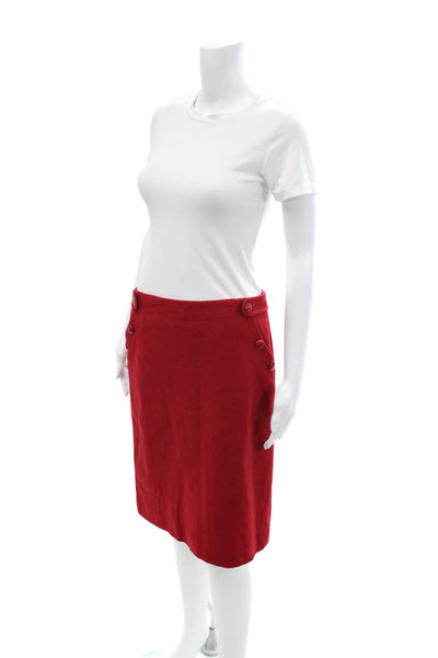 J Crew Womens A-Line Wool Cashmere Lined Midi Skirt Red Size 4