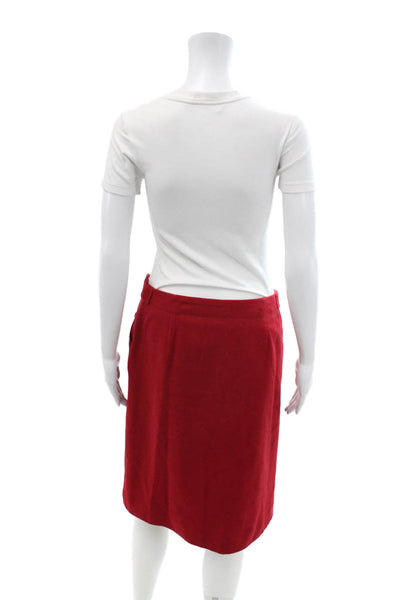 J Crew Womens A-Line Wool Cashmere Lined Midi Skirt Red Size 4
