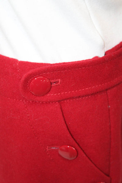 J Crew Womens A-Line Wool Cashmere Lined Midi Skirt Red Size 4
