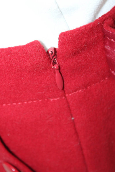 J Crew Womens A-Line Wool Cashmere Lined Midi Skirt Red Size 4