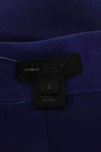 J Crew Women Straight Pencil Skirt Blue Wool Cashmere Size 2
