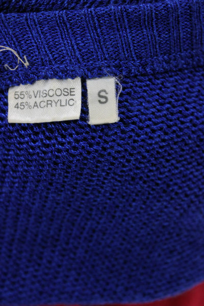 Anne Klein Women V-Neck Pullover Sweater Blue Long Sleeve Size 6