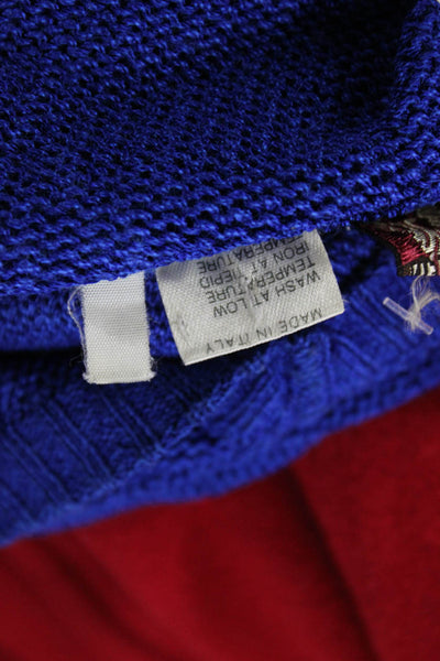 Anne Klein Women V-Neck Pullover Sweater Blue Long Sleeve Size 6