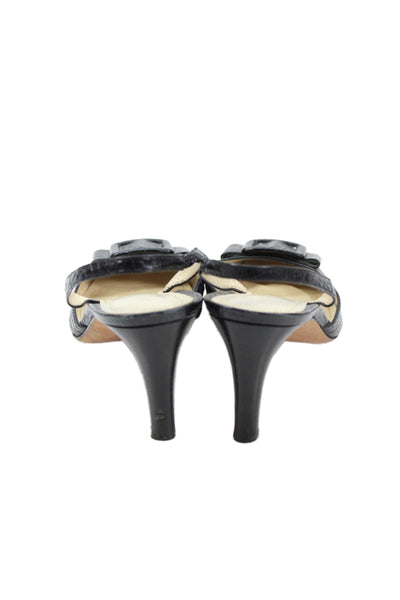 Ann Taylor Womens Closed Toe Slingback Heels Black Size 8