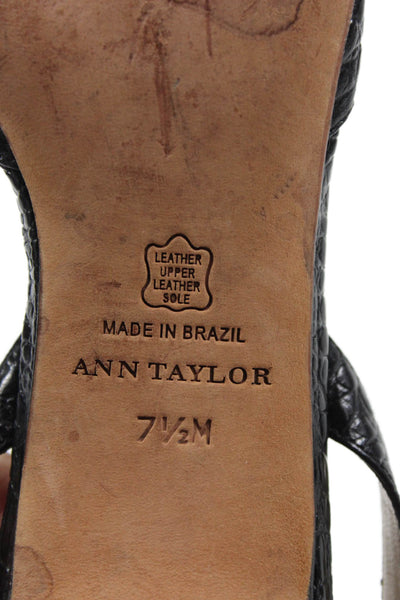 Ann Taylor Womens Closed Toe Slingback Heels Black Size 8