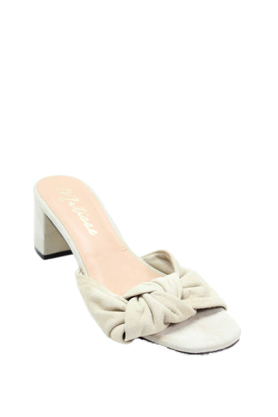 Matisse Womens Open Toe Block Slip On Heels Taupe Size 8