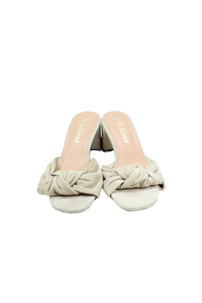 Matisse Womens Open Toe Block Slip On Heels Taupe Size 8