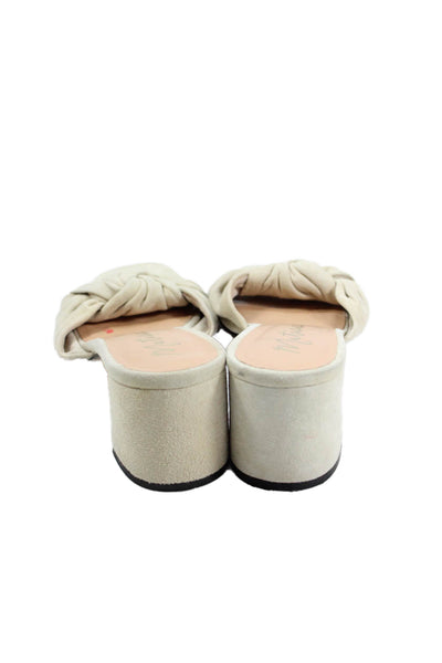 Matisse Womens Open Toe Block Slip On Heels Taupe Size 8