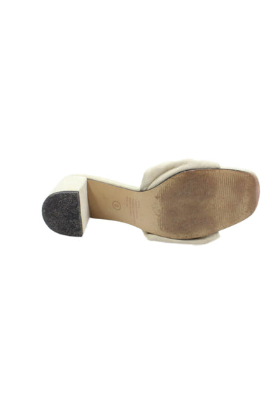 Matisse Womens Open Toe Block Slip On Heels Taupe Size 8