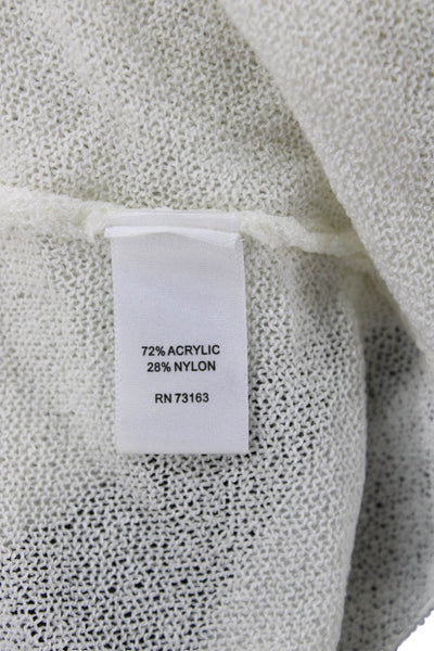 Cupio Womens Cropped White 3/4 Sleeve Sweater Size M