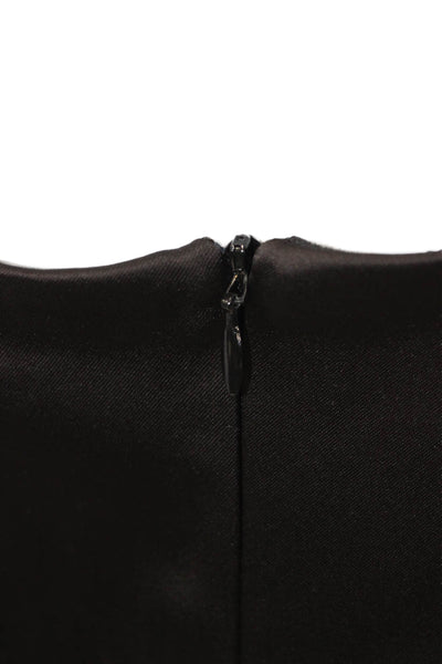 David Meister Women Black Sheath Dress Sleeveless Tie Waist Size 6