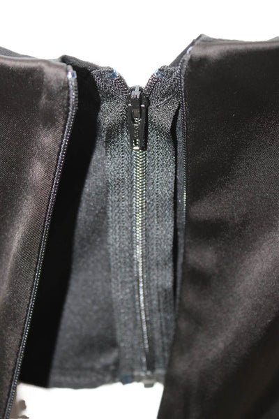 David Meister Women Black Sheath Dress Sleeveless Tie Waist Size 6