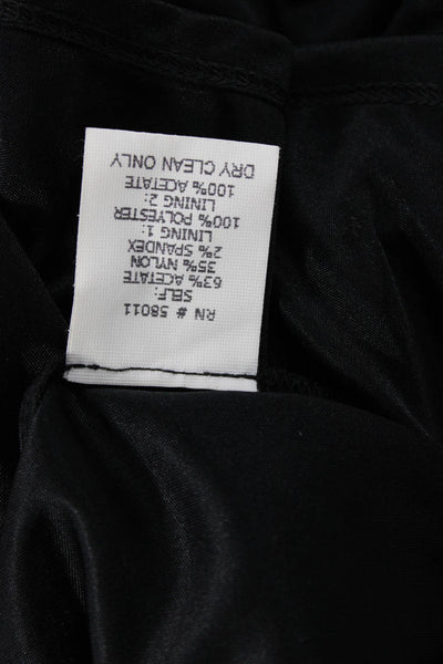 David Meister Women Black Sheath Dress Sleeveless Tie Waist Size 6