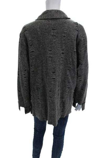 Staples Unisex Dark Gray Button Cardigan Wool Blend Grunge Size M