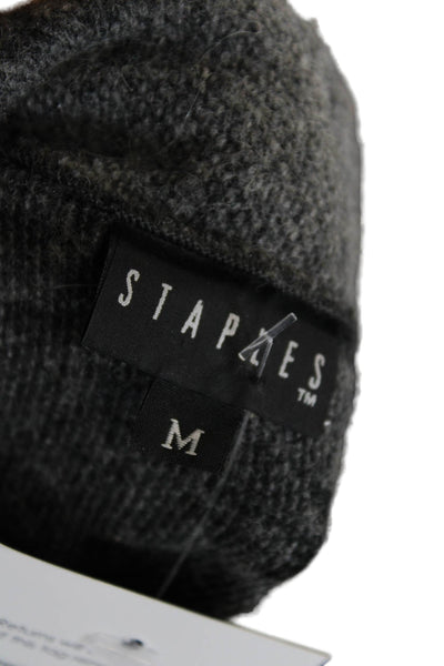 Staples Unisex Dark Gray Button Cardigan Wool Blend Grunge Size M