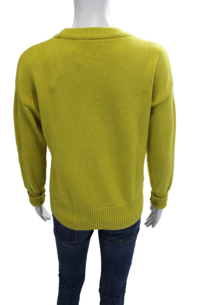 philosophy Womens Yellow Pullover Sweater Crew Neck Viscose Blend Size XS