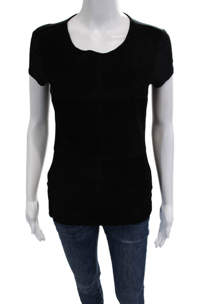 Bailey 44 Women Basic Black Suede Modal Round Neck Short Sleeve T-Shirt Size M